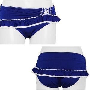 BECCA Red, White & Blue American Bottom - Blue swimsuit bottoms Ruffles  small